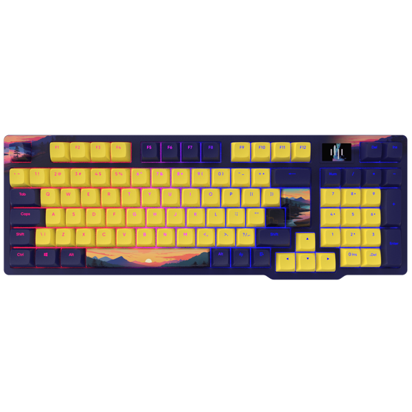 Dark Project DPP98_GSH_SUNS_ANSI_EN 98 Sunset, Wired, USB, Gaming Keyboard, Yellow/Purple