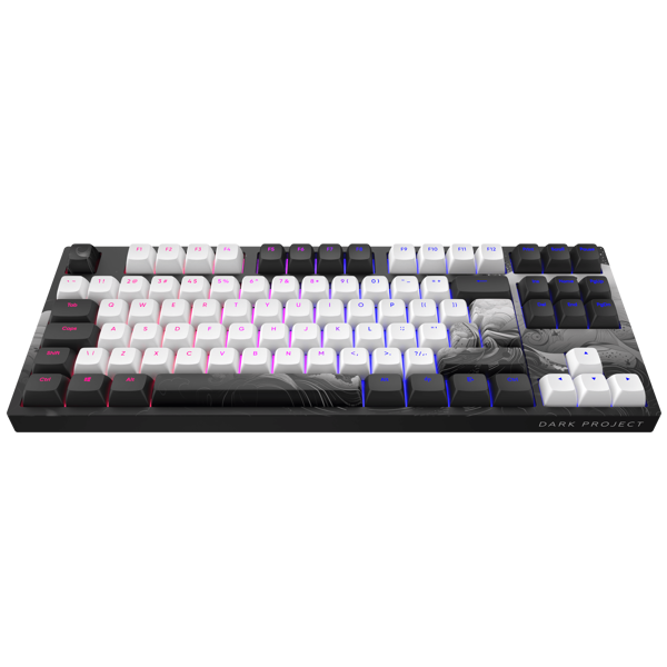 Dark Project DPP87_GSH_INK_ANSI_EN, Wired, USB, Gaming Keyboard, White/Black