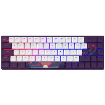 კლავიატურა Dark Project DPP688_GSH_SUNR_ANSI_EN 68 Sunrise, Wired, USB, Gaming Keyboard, White/Purple