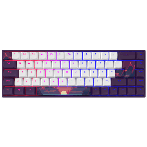 Dark Project DPP688_GSH_SUNR_ANSI_EN 68 Sunrise, Wired, USB, Gaming Keyboard, White/Purple