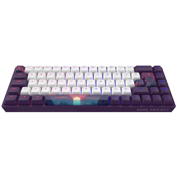 Dark Project DPP688_GSH_SUNR_ANSI_EN 68 Sunrise, Wired, USB, Gaming Keyboard, White/Purple