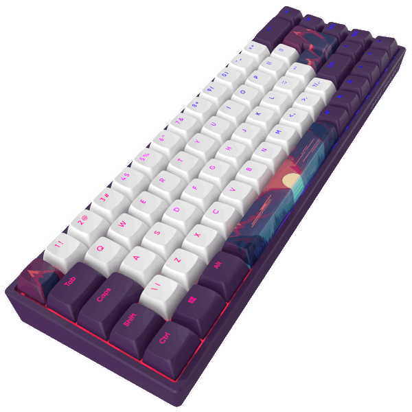 Dark Project DPP688_GSH_SUNR_ANSI_EN 68 Sunrise, Wired, USB, Gaming Keyboard, White/Purple