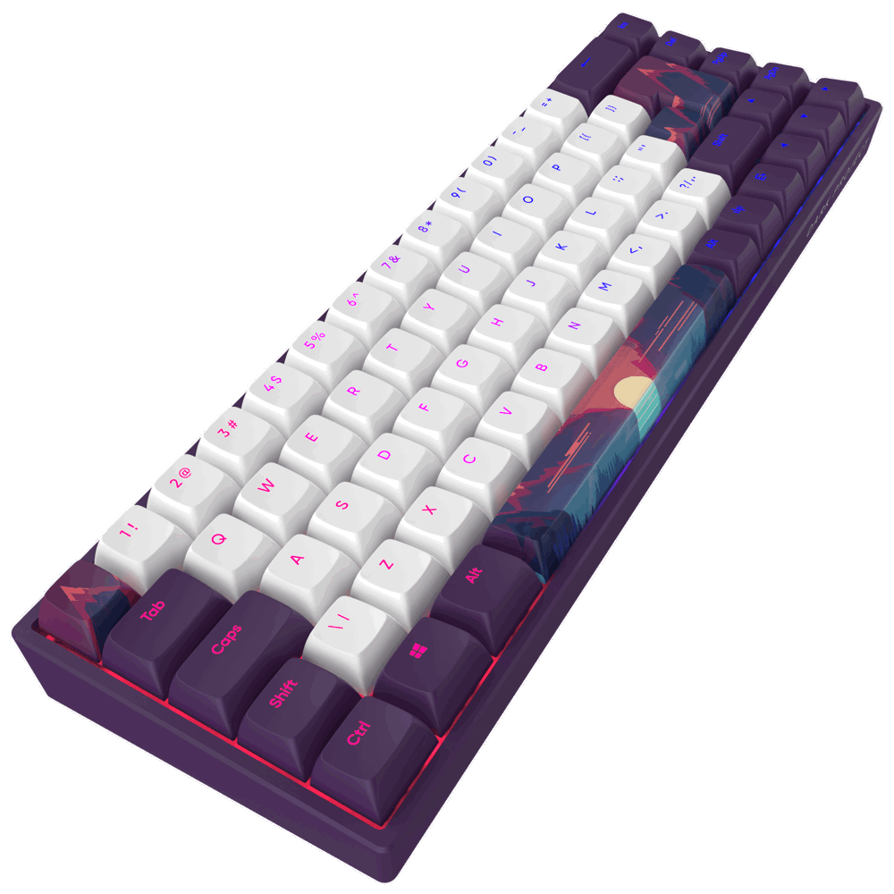 Dark Project DPP688_GSH_SUNR_ANSI_EN 68 Sunrise, Wired, USB, Gaming Keyboard, White/Purple