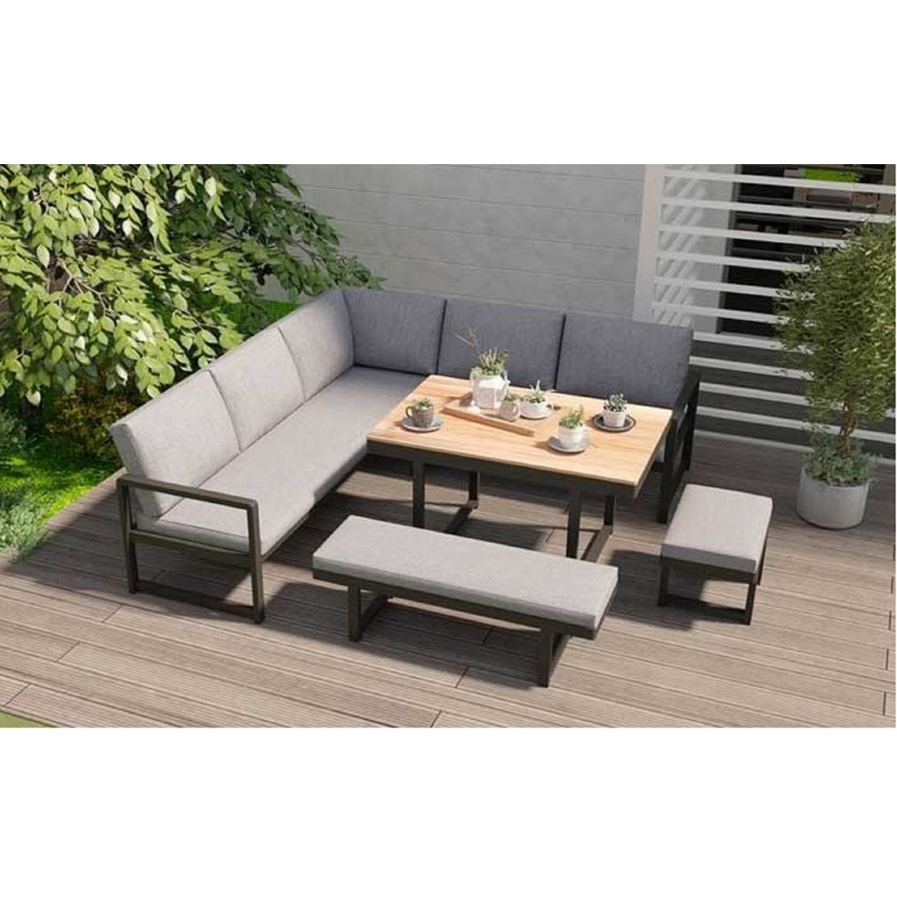 ბაღის ავეჯის ნაკრები Domino Topa Collection, Garden Furniture Set, Grey