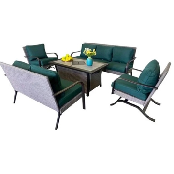 ბაღის ავეჯის ნაკრები Domino HY-020, Garden Furniture Set, Green/Grey