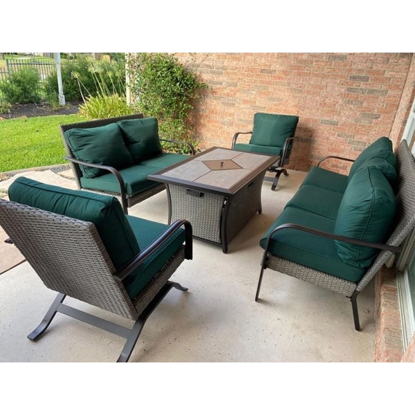 ბაღის ავეჯის ნაკრები Domino HY-020, Garden Furniture Set, Green/Grey