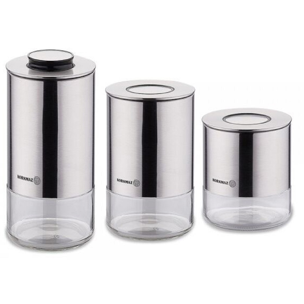 Korkmaz A5520, 3Pcs, Storage Box, Silver