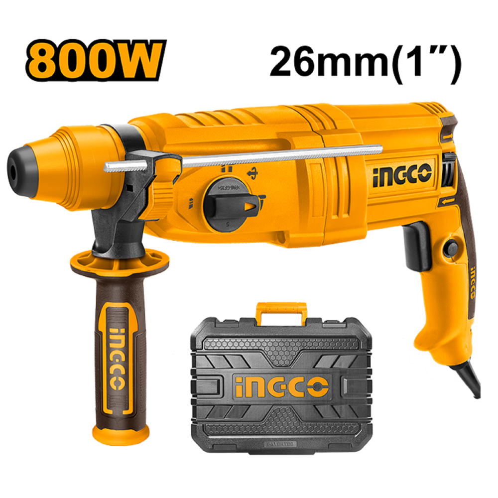 პერფორატორი Ingco RGH9028, 800W, 1100Rpm, 2.5J, Orange