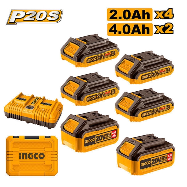 Ingco COSLI230701, 6Pcs, Battery And Charger