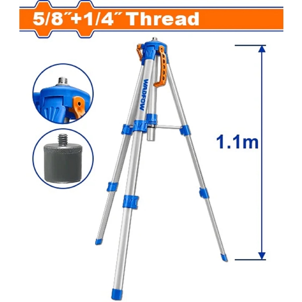 ლაზერის გასასწორებელი შტატივი Wadfow WLE9301, 1.1m, Instrument Tripod, Silver/Blue