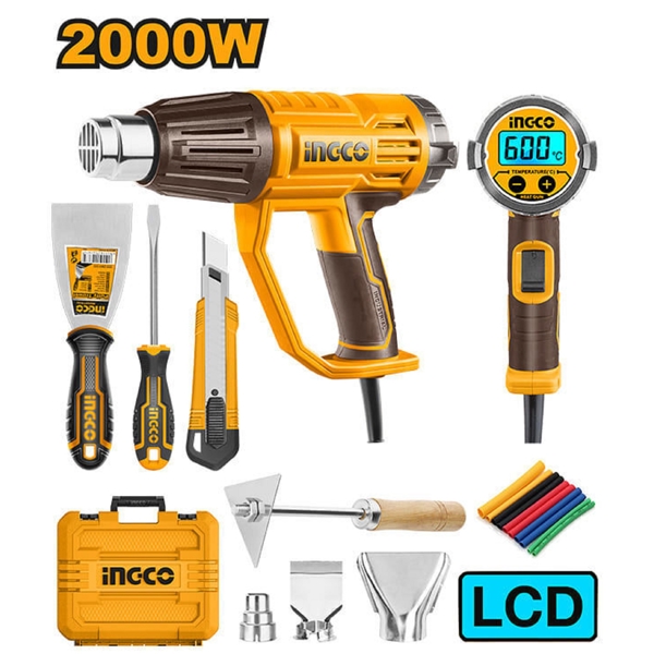 Ingco HG2000581, Heat Gun, Orange/Brown