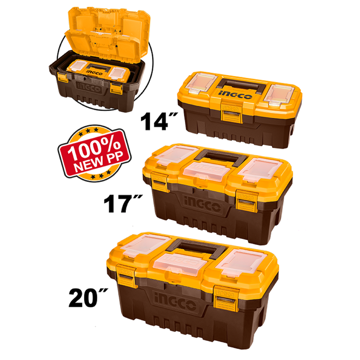 Ingco PBXK0301, 3Pcs Tools Box, Orange/Brown