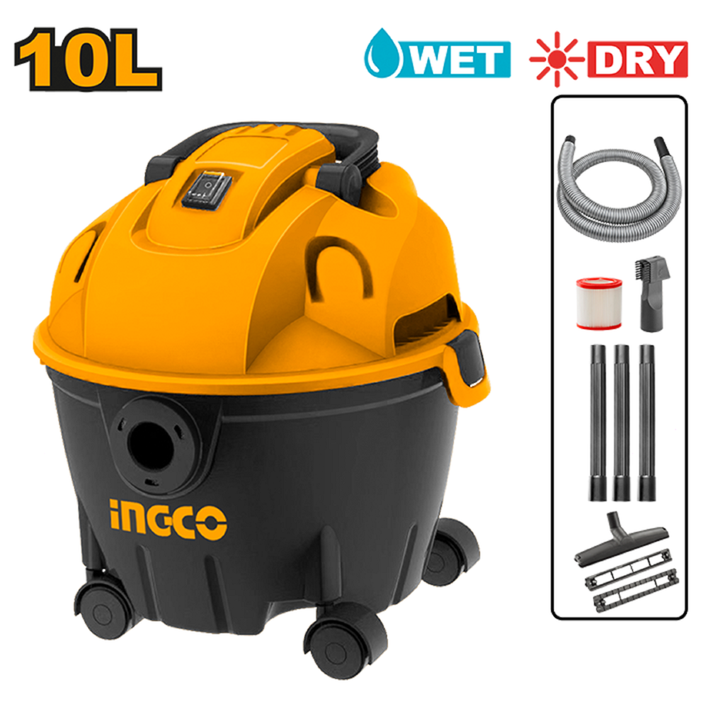 Ingco VC12101, 1200W, 10L, Vacuum Cleaner, Orange