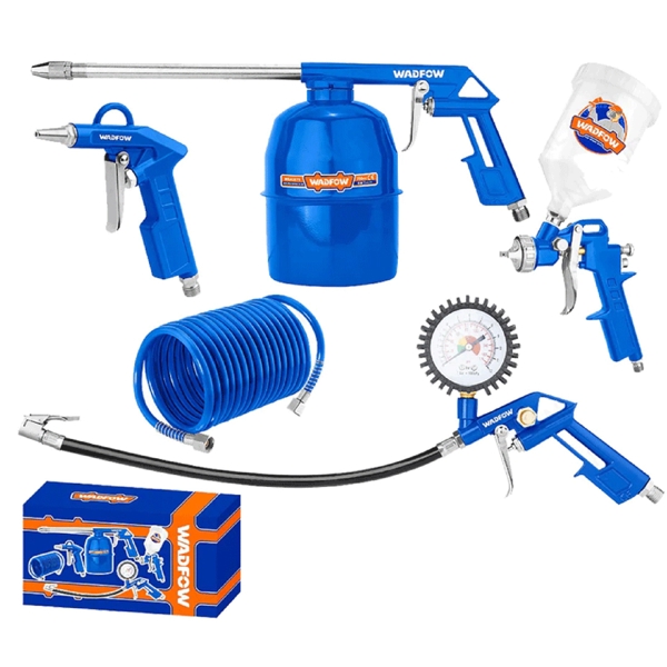 პულივიზატორის ნაკრები Wadfow WAX1505, 5Pcs, Air Spray Gun, Blue