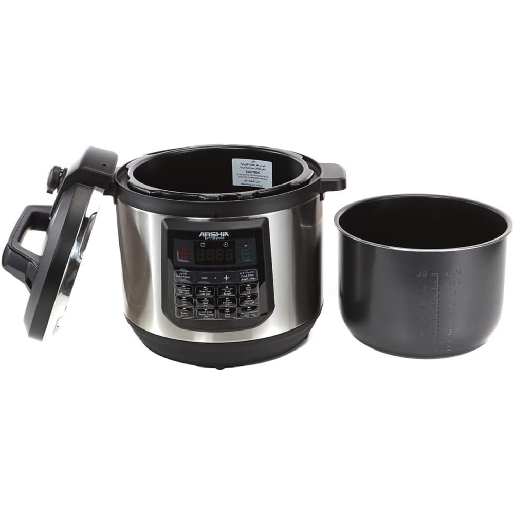 Arshia EP110-2498, 1200W, 8L, Multifunction Cooker, Silver