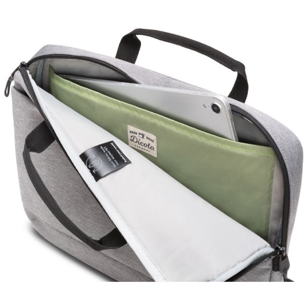 ნოუთბუქის ჩანთა Dicota D31873-RPET, 15.6", Laptop Bag, Light Grey