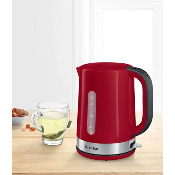 ელექტრო ჩაიდანი Bosch TWK6A514, 2200W, 1.7L, Electric Kettle, Red