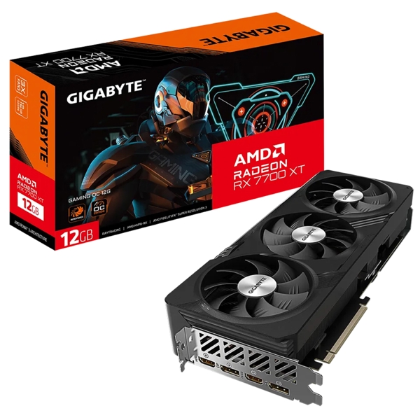 Gigabyte GV-R77XTGAMING OC-12GD GAMING OC, Radeon RX7700 XT, 12GB, 192bit, HDMI, DP, Black