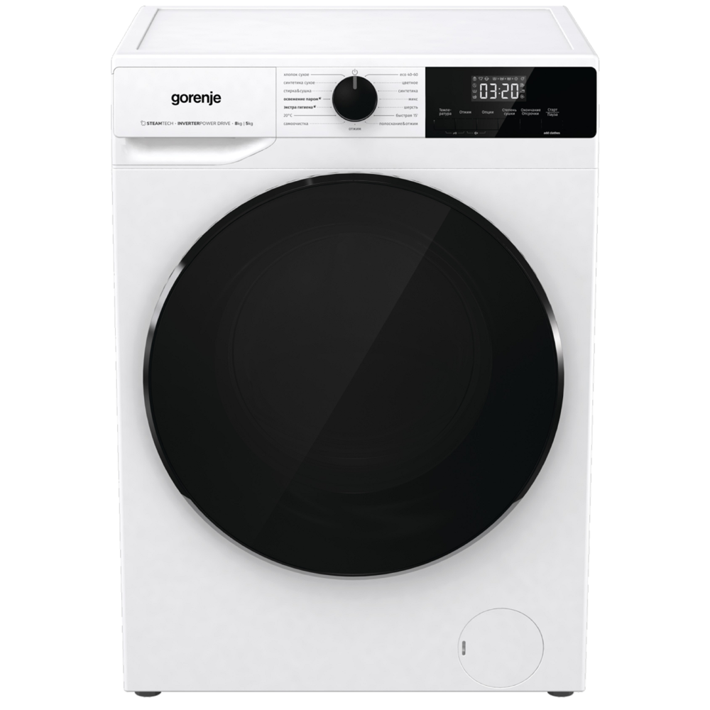 Gorenje W1D2A854ADPS, 8/5Kg, B, 1400 rpm, 74Dba, Washing+Dryer Machine, White