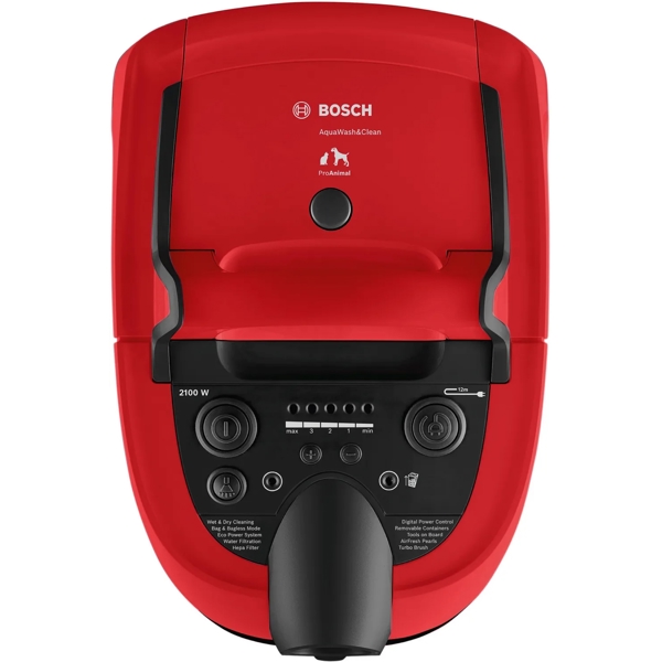 მტვერსასრუტი Bosch BWD421PET, 1400W, Vacuum Cleaner, Black/Red