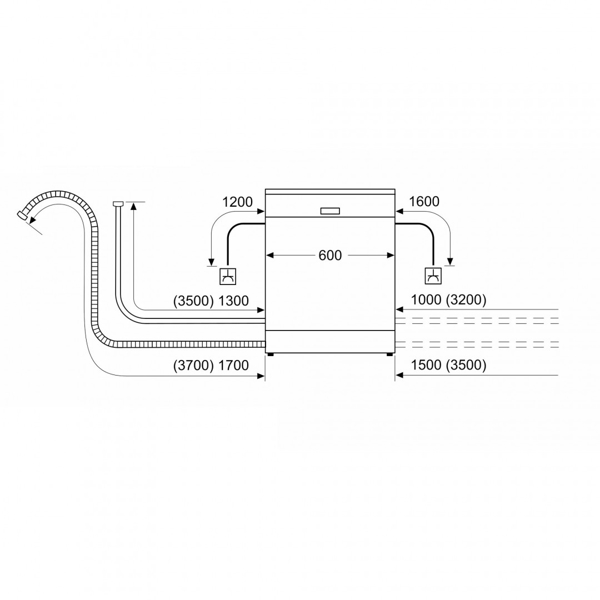 ჭურჭლის სარეცხი მანქანა Bosch SMS23DW01T, 48Dba, Dishwasher, White