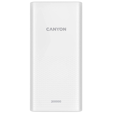 Canyon CNE-CPB2001W, 20000 mAh, Micro-USB, USB Type-C, USB, Power Bank, White