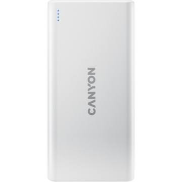 პორტატული დამტენი Canyon CNE-CPB1006W, 10000 mAh, Micro USB, USB type-C, Usb, Power Bank, White