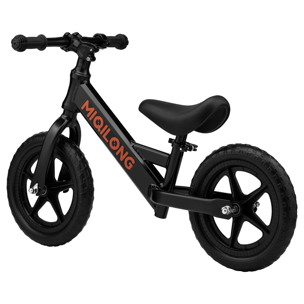 Miqilong ZCY-HP12 Bigovel, 12", Children's Balance Bicycle, Black