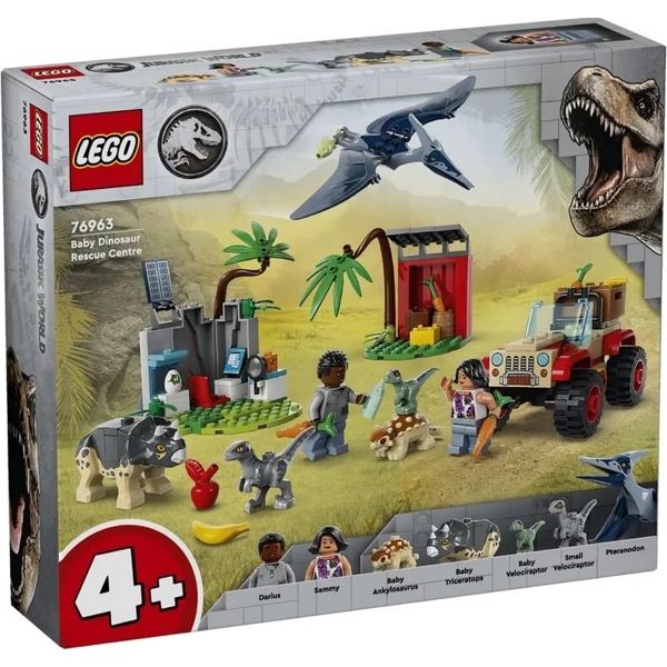 ასაწყობი კონსტრუქცია Lego 76963, Jurassic World Baby Dinosaur Rescue Center