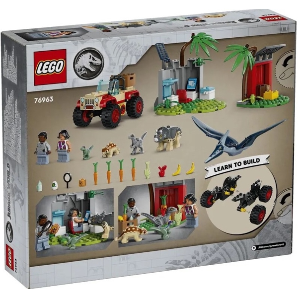 ასაწყობი კონსტრუქცია Lego 76963, Jurassic World Baby Dinosaur Rescue Center