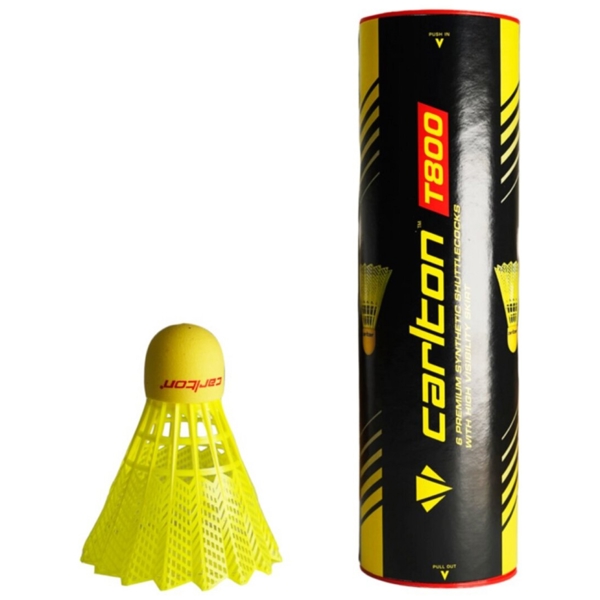 ბადმინტონის ბურთი Cartlon 625DN003777 T800, 6Pcs, Badminton Shuttlecocks, Yellow