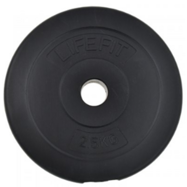 შტანგის ბლინი Lifefit F-KOT-V30-025, 2.5Kg, Black