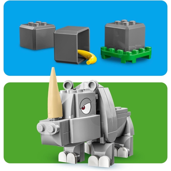 ასაწყობი კონსტრუქცია Lego 71420, Super Mario Rambi the Rhino Expansion Set