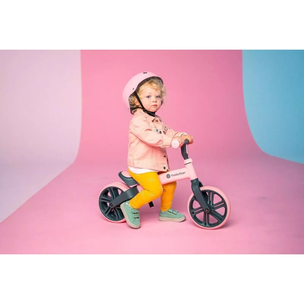 საბავშვო ბალანს ველოსიპედი YVolution YT16P2 Bigovel Yvelo, Children's Balance Bicycle, Junior Pink