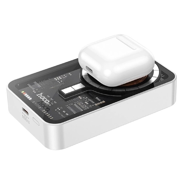 Hoco Q10A Transparent discovery edition PD20W, 10000mAh, USB-C, Magsafe Wireless Power Bank, White