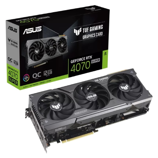 Asus TUF 90YV0K80-M0NA00, Gaming RTX4070S, 12GB, 192bit, HDMI, DP, Black