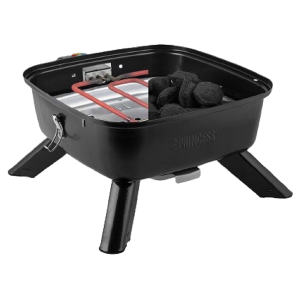 Princess 112256, Portable Hybrid Barbecue, Black