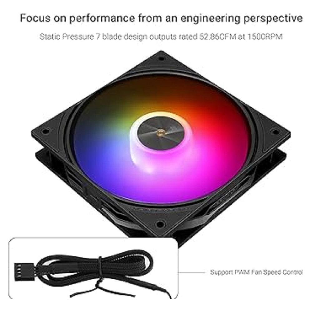 ThermalRight TR-TL-P12-S, A-RGB, 120mm, 1500RPM, Cooler, Black