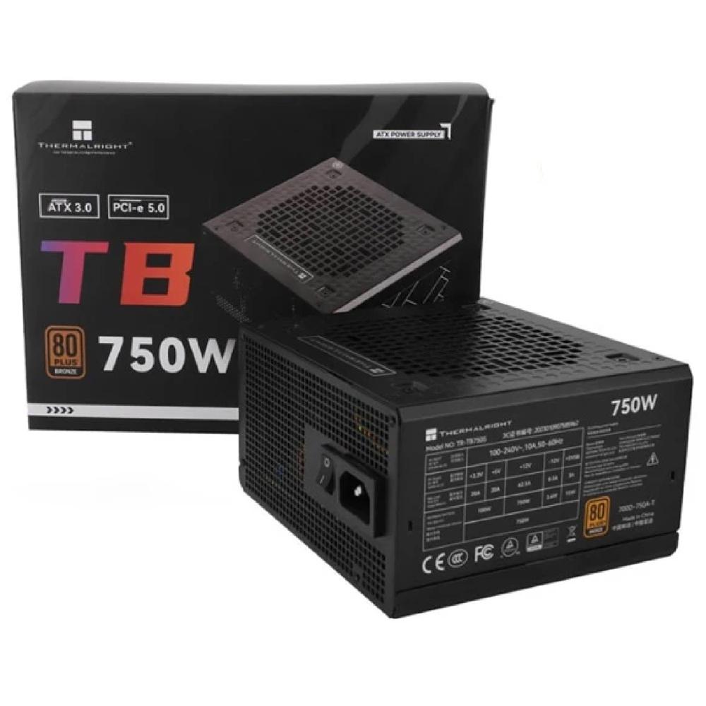 კვების ბლოკი ThermalRight TR-TB750S, 750W, 80 Plus Bronze, Power Supply, Black