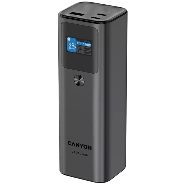 Canyon CNE-CPB2010DG, 27000mAh, USB Type-C, USB, Power Bank, Dark Grey