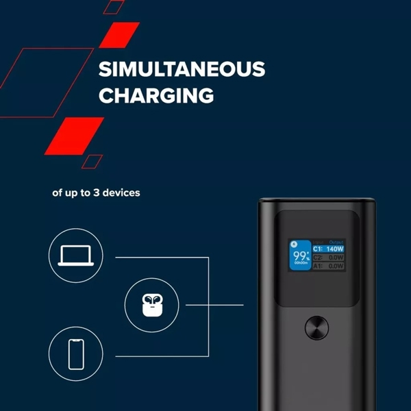 Canyon CNE-CPB2010DG, 27000mAh, USB Type-C, USB, Power Bank, Dark Grey