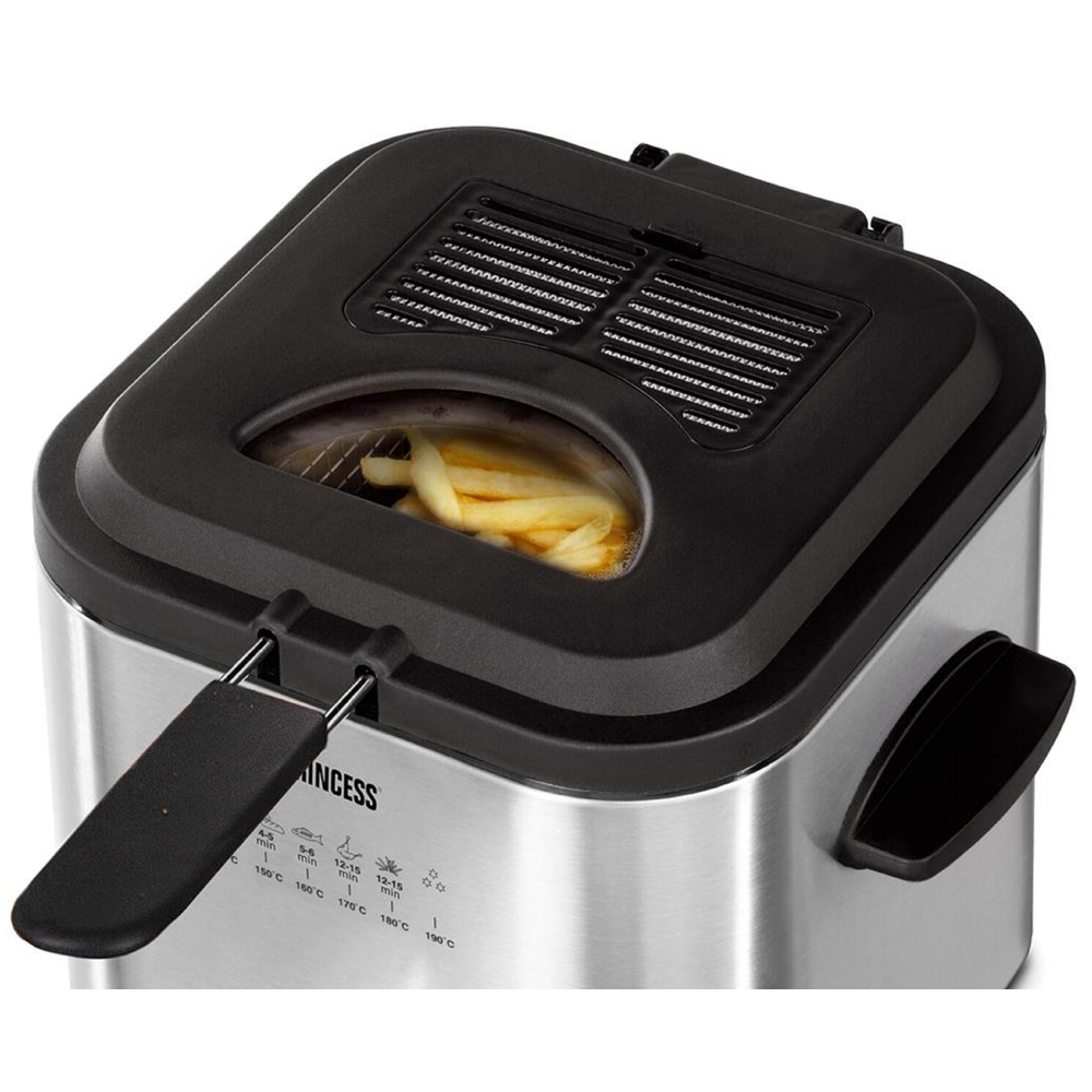 Princess 182611, 840W, 1.2L, Mini Fryer and Fondue, Silver