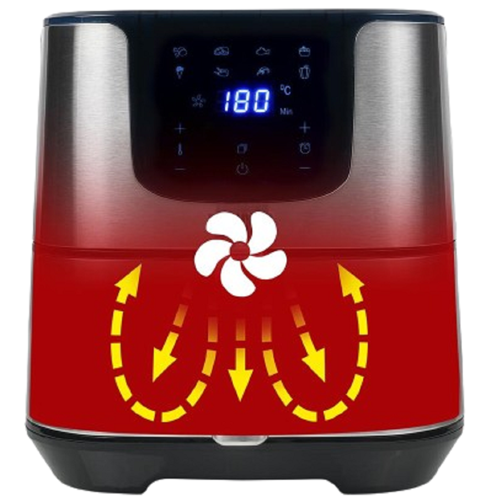 აეროგრილი Princess 182060, 1700W, 5.5L, Air Fryer, Black/Silver