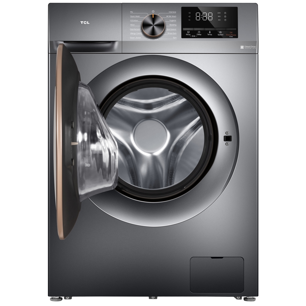 TCL P2210FLG, 10Kg, B, 1200Rpm, Washing Machine, Dark Grey