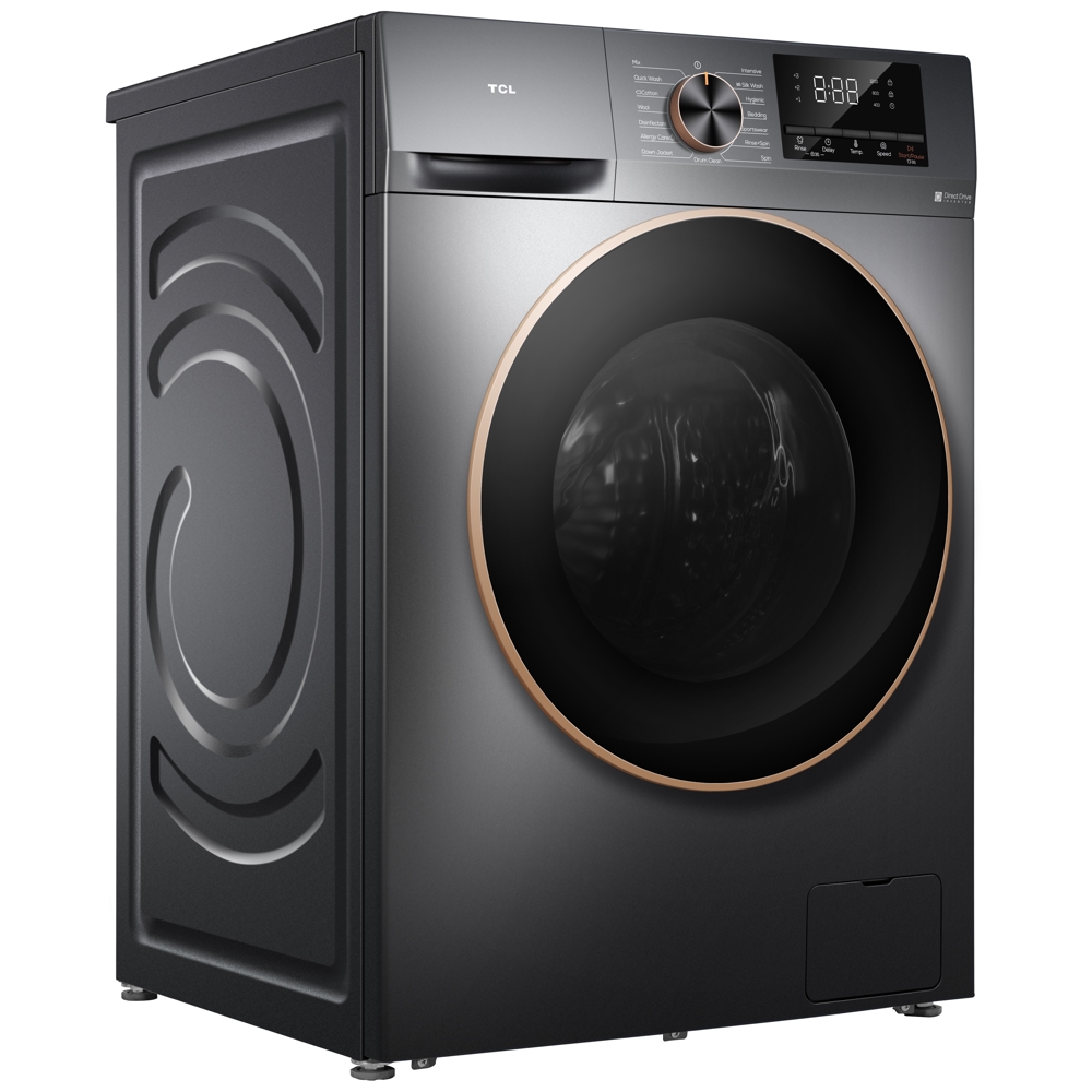 TCL P2210FLG, 10Kg, B, 1200Rpm, Washing Machine, Dark Grey