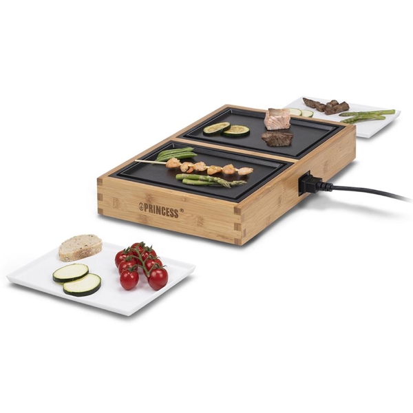 Princess Dinner4Two Pure 104020, 420W, Griddle, Wood