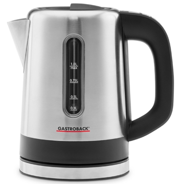 ელექტრო ჩაიდანი Gastroback 42445, 1000W, 1L, Electric Kettle, Silver