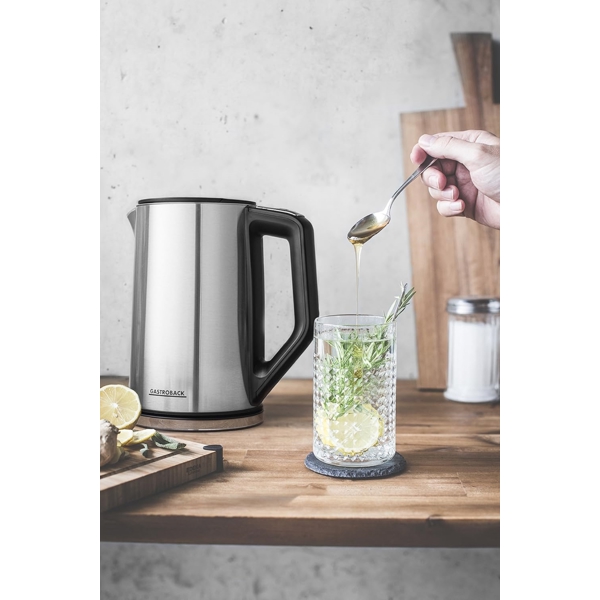 ელექტრო ჩაიდანი Gastroback 42436, 2200W, 1.5L, Electric Kettle, Silver