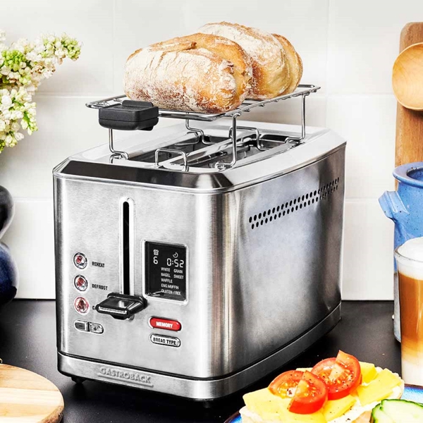 Gastroback 42395, 950W, Toaster, Silver