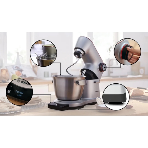 სამზარეულოს კომბაინი Bosch MUM9YX5S12, 1600W, 5,5L, Food Processor, Silver